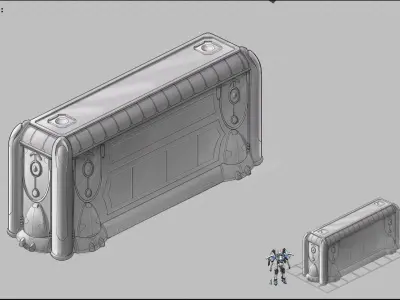 Space Station - City Gate Wall 01 3D model