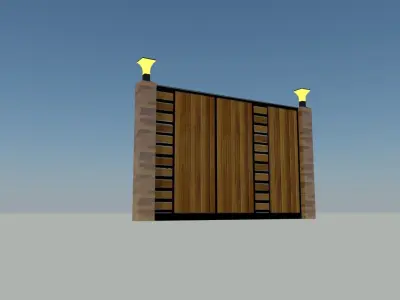 Main gate 3D model and a beautiful gate light 3D model