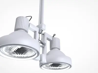 Double Ceiling Lamp 09 Low-poly 3D model