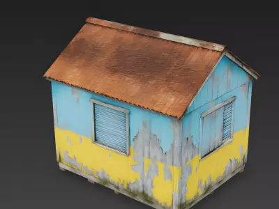 Weathered Wooden Fisherman Shack 3D Model Low-poly 3D model