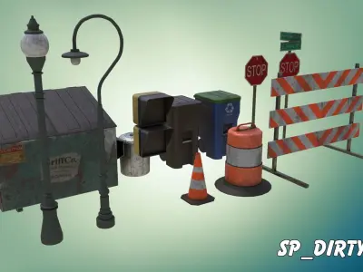 STREET PROPS -FREE- Free 3D model