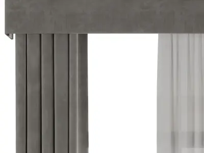 Curtains with Roman blinds 18 HbH Low-poly 3D model