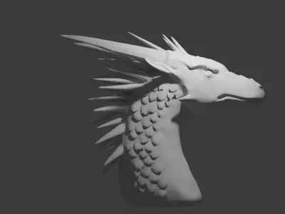 Dragon Bust Model Wings of Fire inspired Low-poly 3D model