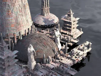 Star wars influenced Cityscape Future 3D model