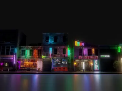 Japanese street 3D model