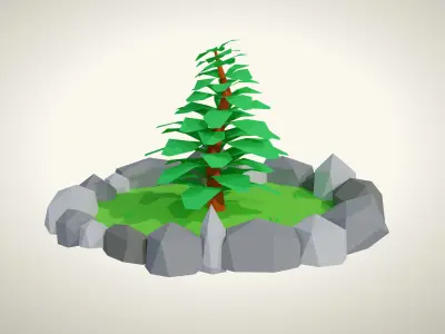 Low Poly Healing Power Scene Low-poly 3D model