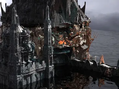 Ocean Master Tower City Kit bash 3D model