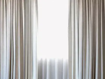 Curtains 56 Curtains with Tulle 3D model