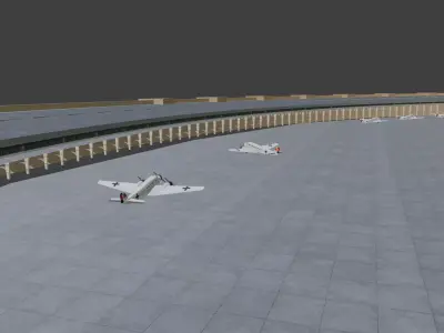 FLUGHAFEN TEMPELHOF landing area with Ju52 1936 skin 3D model