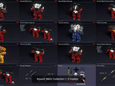 Assault Mech Collection I 3D Model Pack