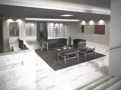 3D Contempo lobby of modern office building 3D model