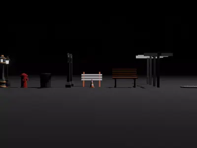 Street Objects Free low-poly 3D model