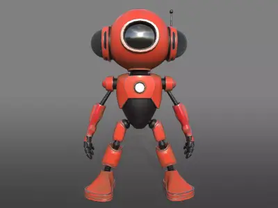 Robot Low-poly 3D model 8
