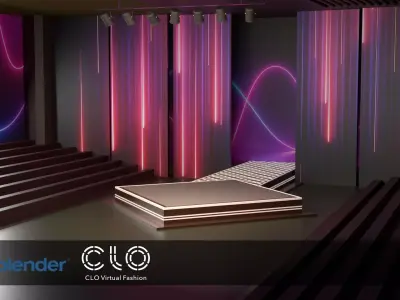 Stage 03 for Blender and CLO 3D 3D model