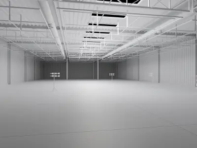 Hangar Interior Low-poly 3D model