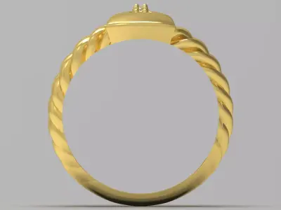 Ring a modern combination of gold and diamonds jr00231 3D print model