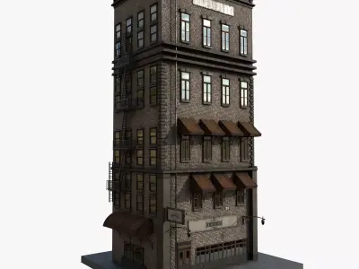 10-10 Old New york buildings Barbershop 1930 3D model