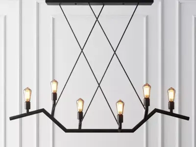 Suspended lamp akimbo linear suspension by tech lighting 3D model