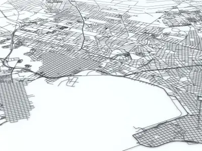 Montevideo Road Network and Streets 3D model