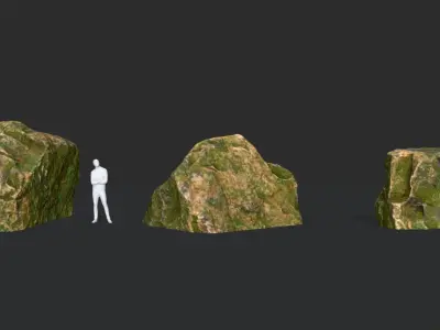 Photoscanned Rocks 01 Low-poly 3D model