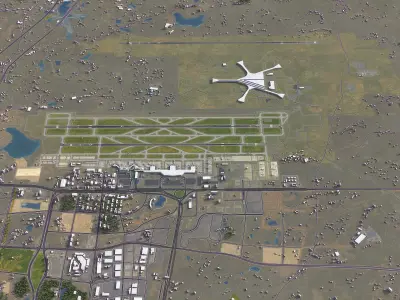 Changsha - 3D Airport Model Low-poly 3D model
