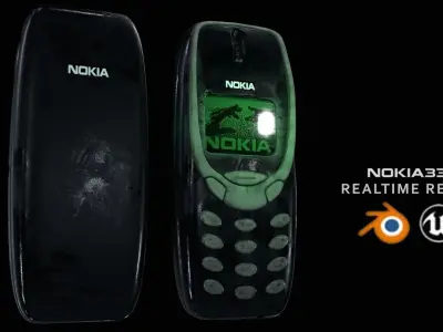 Nokia 3310 Low-poly 3D model