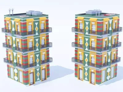 Italian Building number 11 Lowpoly Low-poly 3D model