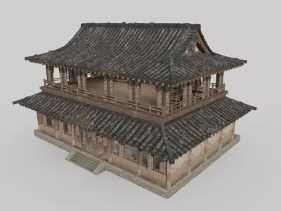 Asian Ancient Architecture Restaurant 3D model
