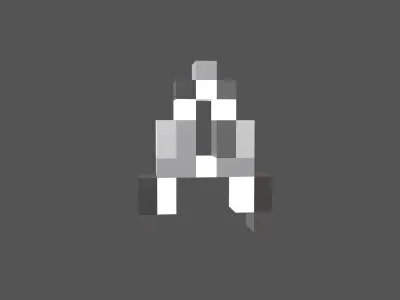 Pixel Font Pack 002 Low-poly 3D model