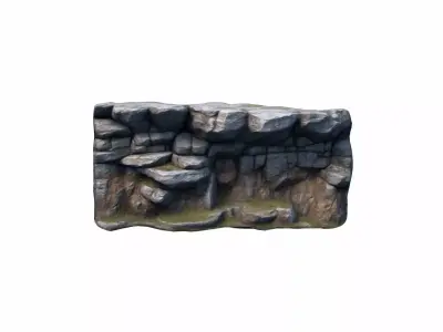 Base Forming Cliff Barrier By  Protection 3d Render 3D model