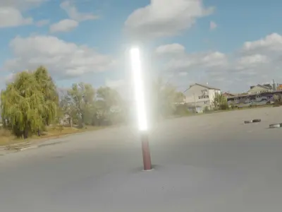 Dark Red Light-Column -28- Street-Light 9 Low-poly 3D model