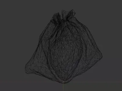 Realistic Black Garbage Bag - Unity Ready Prefabs Low-poly 3D model