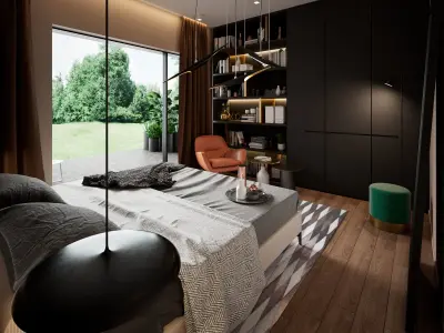 Bedroom Interior Scene for Cinema 4D and Vray 6 ACES 3D model