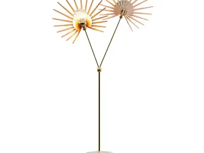 inez-floor-lamp floor lamp with two sunbursts 3D model