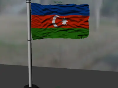 Azerbaijan Flag 3D model