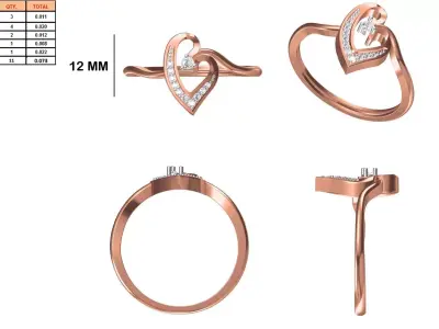 Ladies-Elegant Stone Rings For Womens 46 3D print model