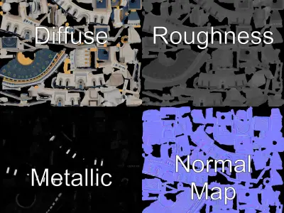 Ornate Mosque Architectural Model Pack Low-poly 3D model