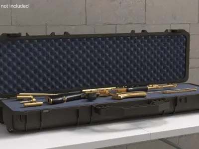  Disassembled Gold AK 47 in Hard Case 