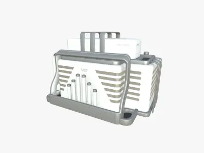 SciFi Bank A02 White Gray - Sci Fi Exterior Design Low-poly 3D model