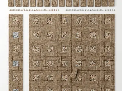 Board wood old square 3D model
