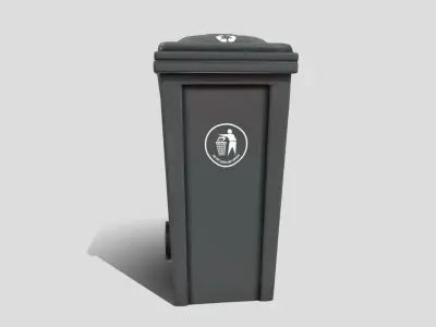 Recycle bin Low-poly 3D model