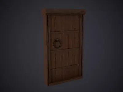 Medieval Rectangular Door Low-poly 3D model