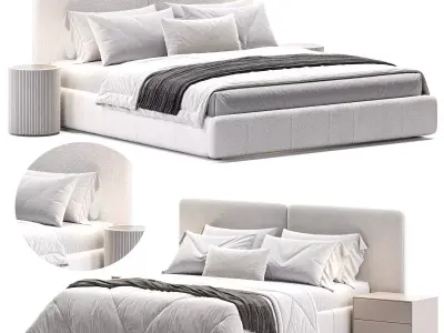 Eldridge King Bed Frame with Drawers Low-poly 3D model