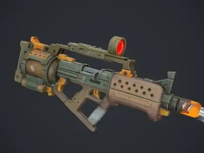 Next generation personalized rifle Low-poly 3D model