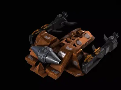 Scifi Harmer Vester machine  Low-poly 3D model