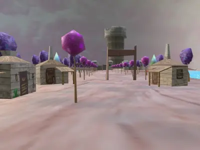 Environment for game Low-poly 3D model