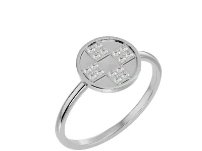 Light Minimalist Diamond Ring 3D print model 38