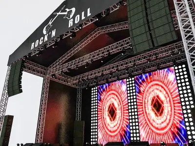 3D Concert Stage Low-poly 3D model