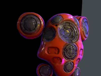 Gas mask helmet 3d model scifi Low-poly Low-poly 3D model Low-poly 3D model