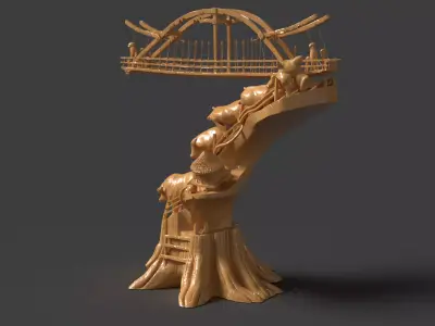 Chinese Bamboo Handcraft  Low-poly 3D model